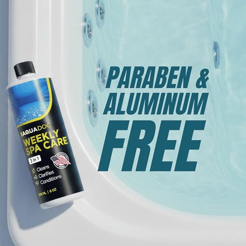 AquaDoc 3 in 1 Hot Tub Weekly Care - Concentrated Spa Water Conditioning Treatment to Help Reduce Residue, Improve Water Appearance, Enhance Comfort - Made in USA - 8 oz