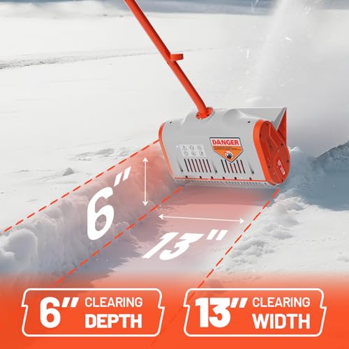 Litheli Electric Snow Shovel Cordless 20V, Lightweight Battery Powered Snow Blower with 4.0Ah Battery, Easy Snow Removal Tool for Driveways, Sidewalks, Patios and Decks