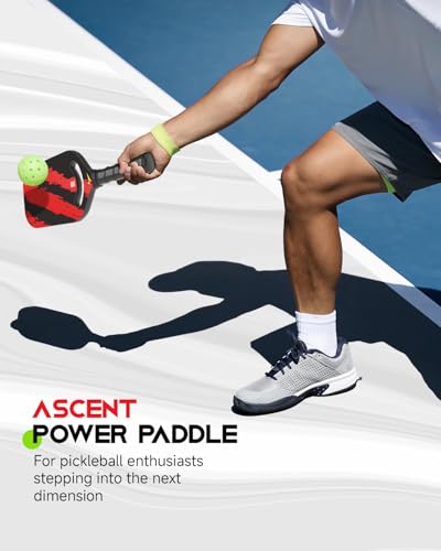 Warping Point Ascent Pickleball Paddles | Carbon Fiber Pickleball Racket with Aero Throat | Textured Grit Surface | 13mm Hexa Polymer Core | USAPA Approved | Designed for Power & Spin | Red