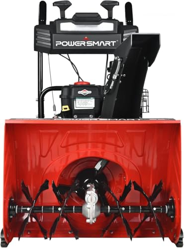 PowerSmart 26-Inch Self-Propelled Gas Snow Blower, Powered by B&S 208cc Engine, Electric Start, 13-Inch Snow Tires, Handle Warmer, Two-Stage Snow Blowers with LED Lights
