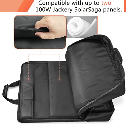 Amazing Fair Solar Panel Storage Bag Compatible with 2 Jackery 100W / 200W, Padded Portable Solar Panel Travel Bag Compatible with Jackery SolarSaga (100W | 25.2"×22"×4.5")
