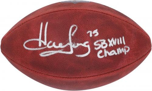 Howie Long Oakland Raiders Autographed Duke Full Color Football with "SB XVIII Champ" Inscription - Autographed Footballs
