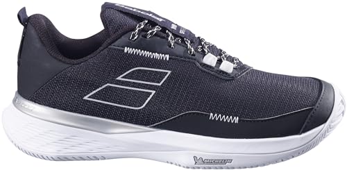 Babolat Women's SFX Evo All Court Tennis Shoes, Black/Silver (Women's US Size 9)