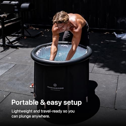 The Pod Company Ice Pod Pro Cold Plunge – 110-Gallon Inflatable Ice Tub for Cold Water Therapy – Pro-Grade Insulated Cold Plunge Tub Compatible with Water Chillers