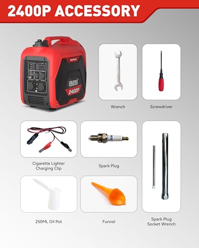 ERAYAK 2400W Portable Inverter Generator for Home Use, Super Quiet Small Generator for Camping Outdoor Emergency Power Backup, Gas Powered Engine, EPA, ECO Mode