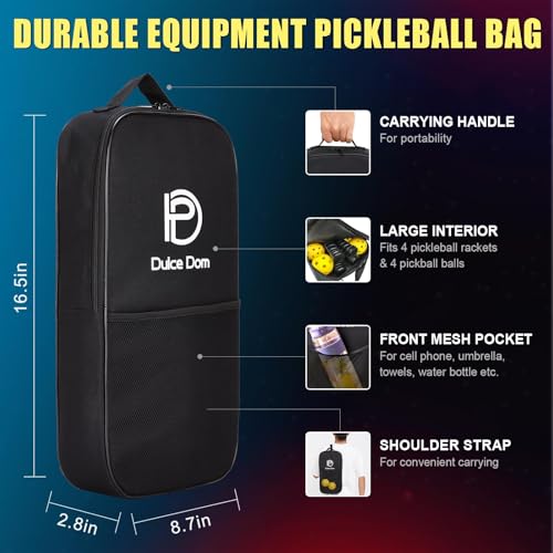 DULCE DOM Pickleball Paddles, USAPA Approved Set with 4 Premium Wood Balls and Bag, Rackets Gifts for Beginners & Pros, Women Men