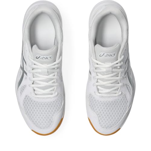 ASICS Women's Upcourt 6 Volleyball Shoes, 8.5, White/Pure Silver