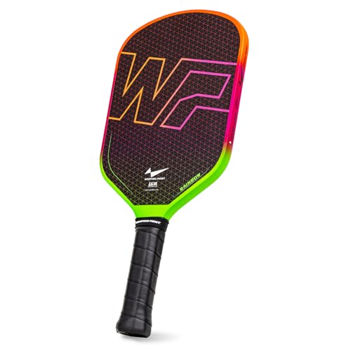 Warping Point Rainbow Power Pickleball Paddle，Gen 3 EdgeFusion Core Ignites Explosive Speed, 3-Layer Carbon Fiber & DualGrit Surface Deliver Pro-Level Spin, Edgeless Elongated Design, USAPA Approved