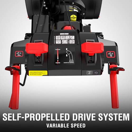 PowerSmart 24-inch 2-Stage Self-Propelled Gas-Powered Snow Blower with Electric Start 252cc Engine, LED Headlight, Black