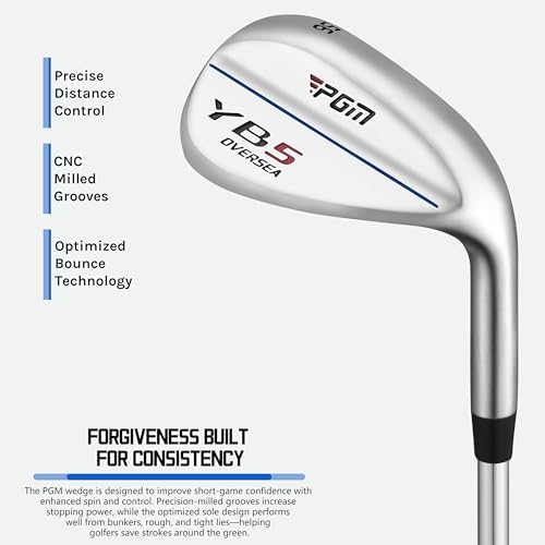 PGM 14 Pieces Men's Complete Golf Club Set - Full Set with 460cc Driver, Fairway, Hybrid, Irons, Putter & Headcovers - Right Handed - Ideal for Beginners - Graphite(Without Golf Bag)