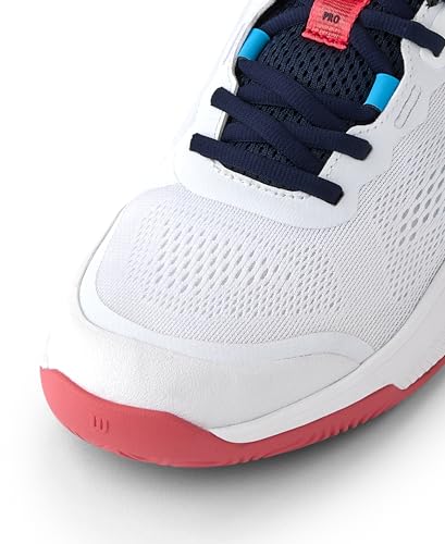 WILSON Intrigue Pro Women's Tennis Shoe - White/Navy Blazer/Dubarry, Size 8.5 US