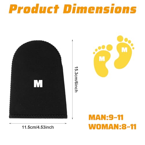 2 Pairs Ice Bath Toe Warmers, Cold Plunge Toe Covers, Soft Reusable Neoprene Toes Socks Foot Warmer Booties for Ice Baths & Cold Plunge Tub Accessories, Hiking, Camping(M)