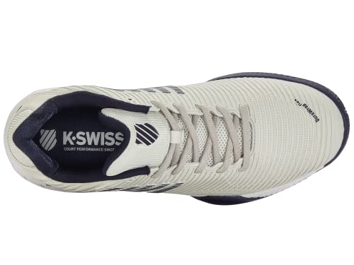 K-Swiss Men's Hypercourt Express 2 Tennis Shoe, Vaporous Gray/White/Peacoat, 10 M