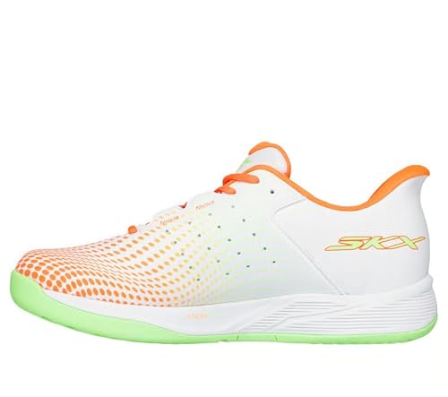 Skechers Men's Viper Court - Reload Hands Free Slip-Ins Sneaker, White/Orange, 10 M US