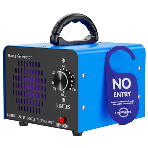 Amgwhhoo Ozone Generator Machine160,000mg/h, High Capacity Ozone Odor Eliminator Removal Air Purifier for Home Car Pet & Basement Odor, Suitable for Spaces up to 7,000 Square Feet, Blue