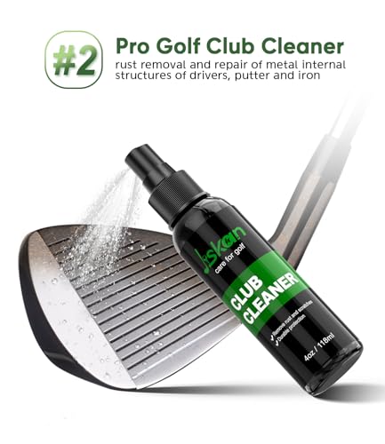 Jiskan Pro Golf Care Kit System Includes Golf Grip Cleaner Club Cleaner Club Polish Club Brush Golf Towel, Essentials Golf Accessories for Men Cool Golf Gifts for Men