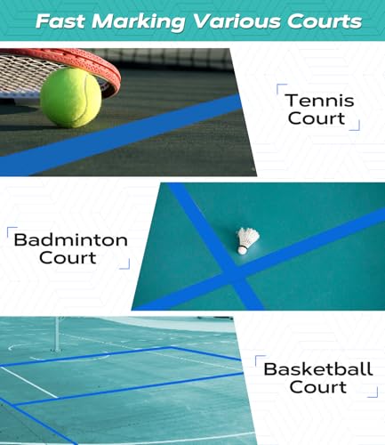 Mibhuvan Pro Pickleball Court Tape 2" x230ft- Temporary Court Lines Tape, No Residue Removable Sports Tape for Indoor/Outdoor, Quick Setup with Blue Tape