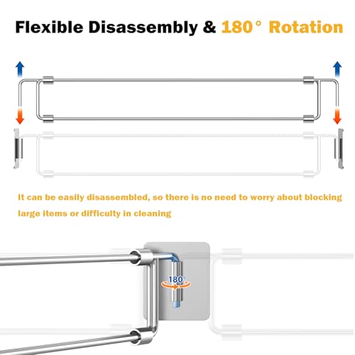 Eudaemiles 2 Pack RV Fridge Bars, Refrigerator Tension Rods, 12.44"-22.63" Adjustable, Stainless Steel RV Fridge Accessories for Camper Refrigerator, Kitchen, Cupboard, Bookshelf