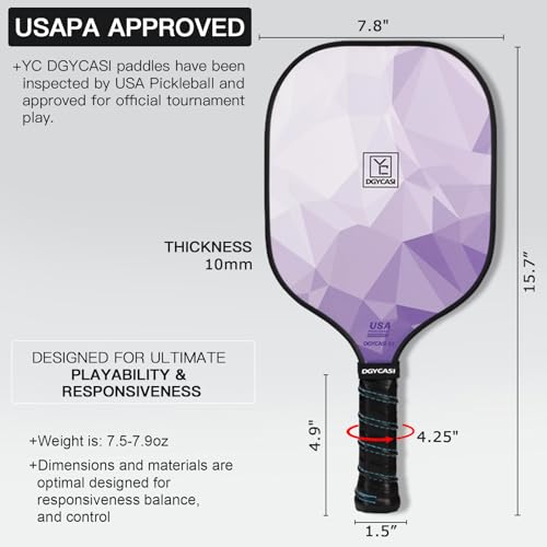 Pickleball Paddles Set of 2, 2026 USAPA Approved Pickleball Set, Fiberglass Lightweight Pickle Ball Rackets 2 Pack, 2 Outdoor Pickleball, 2 Indoor Pickleball Balls, 1 Pickleball Bag for Women and Men