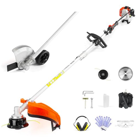 NEO-TEC 26cc 3 in 1 Weed Eater/Wacker Gas Powered 17" Gas String Trimmer Edger Brush Cutter Light Weight 2-Cycle Gas Trimmer Yard Care Tools Rubber Handle & Shoulder Strap Included