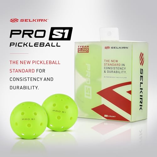 Selkirk Sport Pro S1 Ball | Crack-Resistant | 38 Hole Outdoor Pickleball Balls | USAPA Approved Pickle Ball for Tournament Play | Advanced Aerodynamics | 12 Pack Pickleballs |