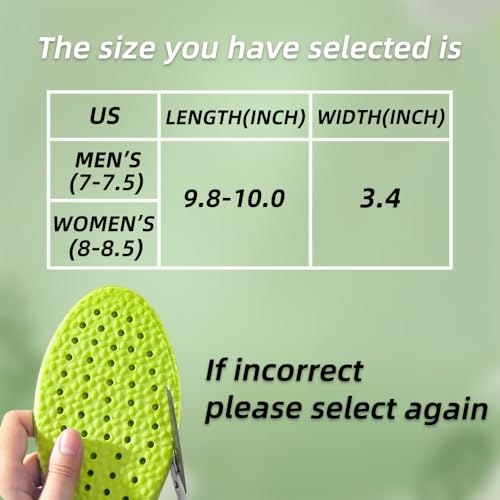 Shoe Insoles for Men Women, Memory Foam Insoles, Best Replacement Shoe Inserts, Providing Great Shock Absorption and Cushioning for Feet Relief, Prevent Foot Odor (Men 7-7.5 / Women 8-8.5)
