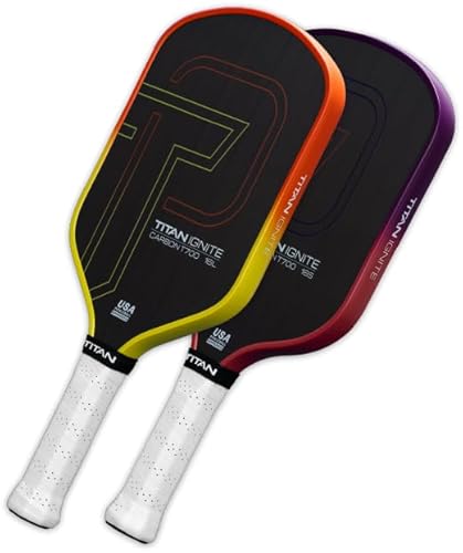 Titan Pickleball Paddles - Ignite 16mm Carbon Fiber Pickleball Paddle with 8mm PP Honeycomb Core, T700 Core Pickleball Paddle, Beginner-Friendly, Standard or Elongated Options (Sunset Elongated)