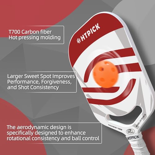 Pickleball Paddles | T700 Carbon Fiber Pickleball Paddle with Aero Throat | Hot-Press Moulding | 16mm Polymer Core | Specifically Engineered for Swing Speed and Manoeuvrability