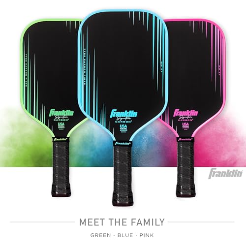 Franklin Sports Pro Pickleball Paddles - Signature Carbon Series -T700 Carbon Fiber Surface - USA Pickleball (USAPA) Tournament Approved - 13mm Polypropylene Core - Pink