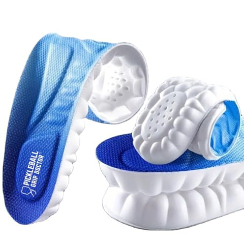 Pickleball Sports Insoles – 4D Shock Absorbing Shoe Inserts with Arch Support, Heel Cup & Anti-Fatigue Cushion – High Impact Comfort for Running, Training, Walking, Court Sports & All-Day Support