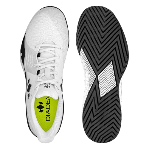 Diadem Court Burst | Men's Pickleball & Tennis Shoes for Stability, Speed, Performance & Comfort, White and Black, US Size M9.5/W11