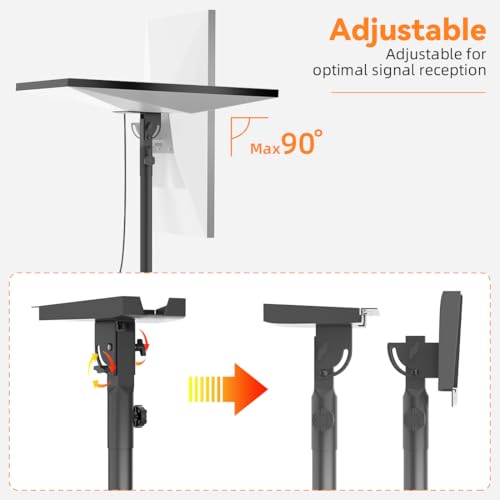 Futrue-Wolker Starlink Mount Gen 3, Starlink Tripod Stand with Mount Adapter, Adjustable Height Starlink Tripod Mount Gen 3, 90° Tilt Angle Adjustment Starlink Antenna Pipe Adapter (Black)