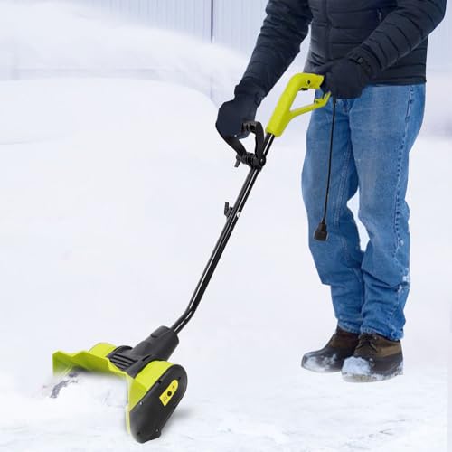 YATON 12-Inch Electric Snow Shovel, 10-Amp Corded Snow Blower, Lightweight Snow Thrower with Dual-Blade Auger, Adjustable Handle, Compact Snow Removal Tool for Driveway, Sidewalk, Walkway