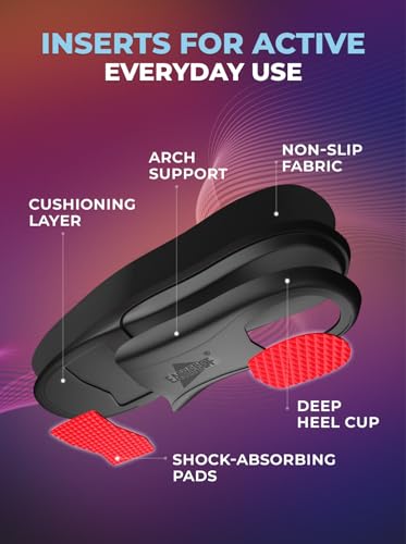 Arch Support Insoles for Men Women - High Arch Shoe Inserts for Standing All Day - Plantar Fasciitis Relief Orthotic Insole for Flat Feet - Work Running Hiking