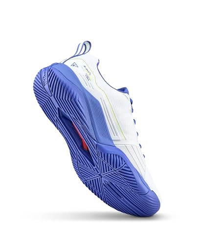 WILSON Rush Pro 4.5 Men's Tennis Shoe - White/Amparo Blue/Safety Yellow, Size 9.5 US