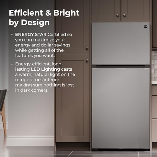 Kenmore 30 in. 18.1 cu. ft. Capacity Refrigerator/Freezer with Adjustable Glass Shelving, Humidity Control Crispers, Ice Maker, ENERGY STAR Certified, Fingerprint Resistant Stainless Steel