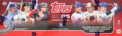 2025 Topps Baseball Complete 705 Card Factory Sealed HOBBY Factory Set with (5) EXCLUSIVE FOILBOARDS #/417! Includes all Series 1 + 2 Cards Including Shohei Ohtani, Aaron Judge Bobby Witt Jr & More!