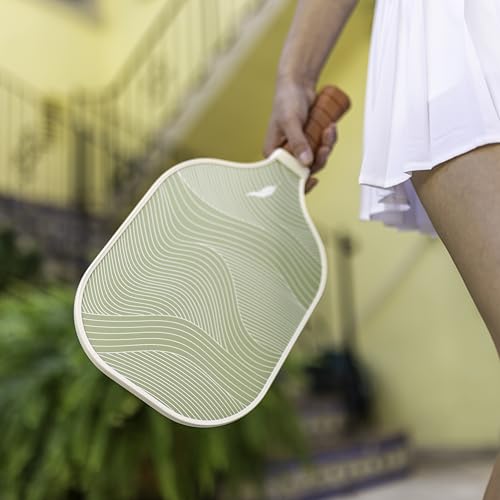 Inscribe Premium Pickleball Paddle – Lightweight Honeycomb Core, Fiberglass Surface, Comfort Grip & Canvas Tote for Fun & Casual Play (Sage Green - 2PK)