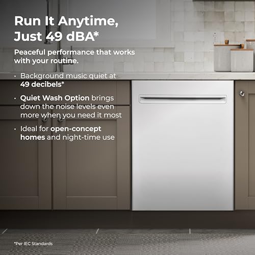 Kenmore 22-14632 24" Built-In Dishwasher - UltraWash Plus, SmartWash, Accela Wash, Sanitize Rinse, TurboDry, and Removable Third Rack - 15 Place Settings - 49 DBA - ENERGY STAR Certified - 24" - White