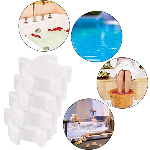 Boao 16 Pieces Oil Absorbing Sponge for Hot Tub Swimming Pool and Spa (White)