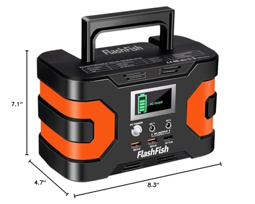Flashfish 150W Portable Power Station 166Wh, 300W Peak Solar Generator with 2 Ac Outlets, 2 DcPorts & 3 USB Ports, Backup Battery Pack for Camping, Outdoor Emergency, Home Power Supply