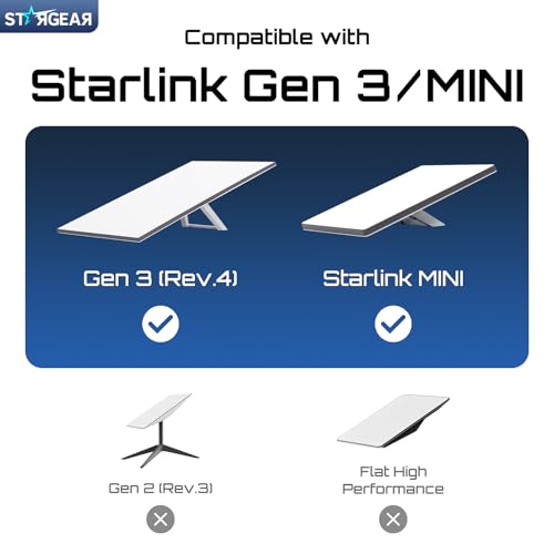 STARGEAR Starlink Cable Gen 3 15M/49FT, Starlink Gen 3 Cable for Starlink Standard V3/REV 4, 24AWG Extension Replacement Starlink Ethernet Cable Satellite Internet Kit Waterproof Outdoor