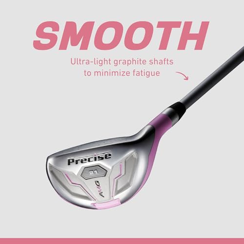 Precise AMG Complete Womens Golf Clubs Set, Includes Driver, Fairway, Hybrid, 6-PW Irons, Putter, Stand Bag, 3 H/C's, Golf Clubs Women Right Handed, Regular & Petite Sizes