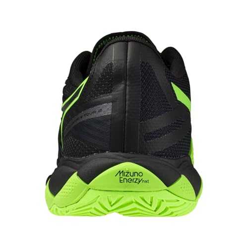 Mizuno Wave Enforce Tour 2 All Court Men's Racquet Sports Shoe, Black-Glowing Apple, US Mens 9.5