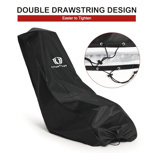 TitanCovers Lawn Mower Cover with PA Coating & Double Drawstring & Storage Bag, Heavy Duty 600D Polyester Oxford Push Mower Cover, Waterproof Lawnmower Covers for Outdoor