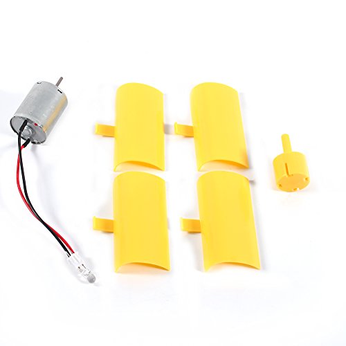 Electricity Generator, Micro Wind Turbines Dc Motor Vertical Motor Blades DIY Kit for Science Education Experiment and DIY (Yellow)