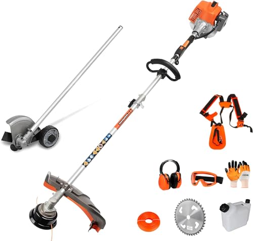 PROYAMA 26cc Weed Eater/Wacker Gas Powered, 2-Cycle Gas String Trimmer/Edger, 3 in 1 Brush Cutter with 17’’ Cutting Path, Grass Trimmer Light Weight