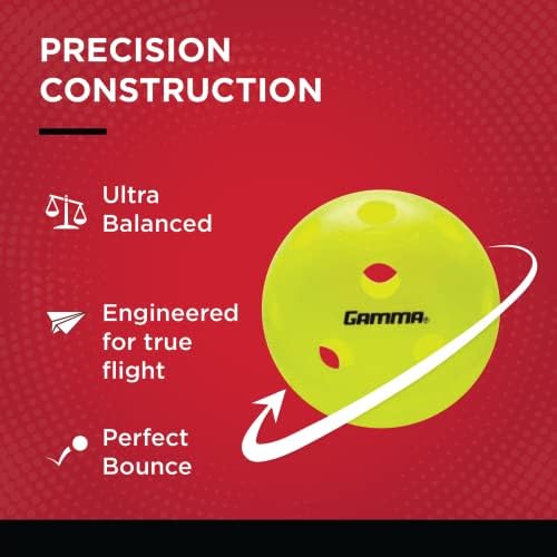 Gamma Sports Photon Indoor Pickleball Balls, USAPA Approved, Pickleball Accessories, Pack of 03