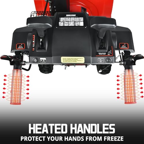 PowerSmart 24-Inch Gas Snow Blower, Self-Propelled Powered by B&S 208cc Engine, 13-Inch Snow Tires, Handle Warmer, Two-Stage Snow Blowers with LED Lights