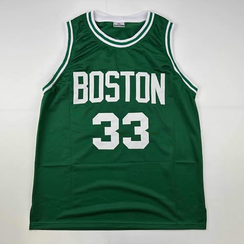 Facsimile Autographed Larry Bird Boston Green Reprint Laser Auto Basketball Jersey Size Men's XL